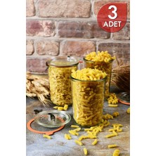 Feyza Design 850 ml Cam Saklama Kavanoz Seti, 3'lü, Şık ve Kullanışlı Mutfak Gereci