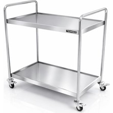 sc sonsesconcept SC Sonses Concept Krom Servis Arabası, 2 Katlı, Tekerlekli , Paslanmaz , 80X60X85