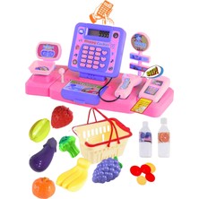 Tuengi Store Barkod Okuyuculu Dijital Ekran Hesap Makineli Pilli Oyuncak Yazar Kasa Market Alışveriş Oyun Seti