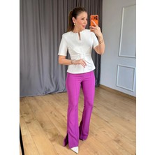 Size Özgü Fuşya Paça Yırtmaçlı Ispanyol Pantolon