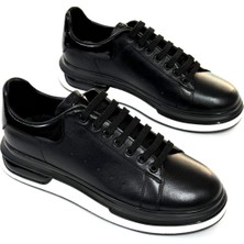 Bulutmod BA04601 Siyah S Erkek Hakiki Deri Alx Günlük Yüksek Taban Sneaker Ayakkabı - 44