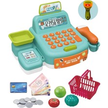 Tuengi Store Pilli Işıklı Sesli Barkod Okuyuculu Hesap Makineli Aksesuarlı Oyuncak Yazar Kasa