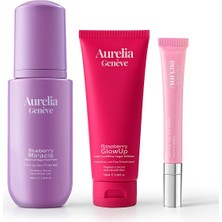 Aurelia Genève The Glow Skin Trio - Temizleme Köpüğü, Peeling, & Nemlendirici Etkili Lip Balm Seti
