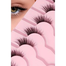 Özgürce Dolgun ve Çekik Göz Efektli 7'li Takma Kirpik Seti, Çok Kez Kullanım