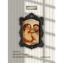 Minshu Işlemeli Vintage Buzdolabı Çerçevesi, Fotoğrafı Değiştirilebilir Mıknatıslı Buzdolabı/ev Dekoru