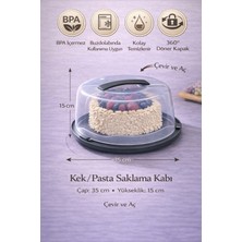 Feyza Design 35 cm Kilitli Yuvarlak Pasta ve Kek Saklama ve Taşıma Kabı