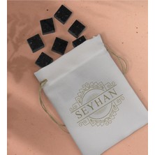 Feyza Design Kişiye Özel Isimli 12'li Doğal Granit Viski Soğutma Taşı Seti