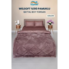 Uysal Yorgan Welsoft %100 Pamuklu Battal Boy Yorgan GÜL KURUSU
