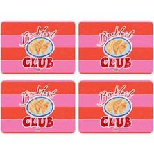 The Grade Amerikan Servis 4'lü Damalı Tabak Altlığı Leke Tutmaz Amerikan Servis Modern Amerikan Servis