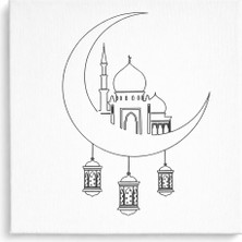 Pairla Ramazan Desenli Tuval Etkinlik Boyama Ramazan Süsleri, Ramazan Süsü, Ramazan Süslemeleri 20-20 cm