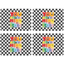 The Grade Amerikan Servis 4'lü Damalı Tabak Altlığı Leke Tutmaz Amerikan Servis Modern Amerikan Servis