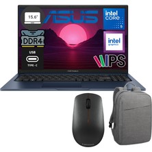 Asus Vivobook 15 X1504VA-BQ4101SM Intel Core 5 120U 24GB 2tb  Windows 11 Pro 15.6" Taşınabilir Bilgisayar + Shopimode Çanta & Mouse