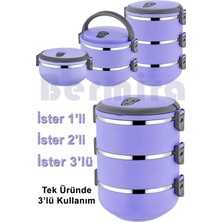 Feyza Design 3 Katlı Pratik Yemek Termosu ve Saklama Kabı Seti