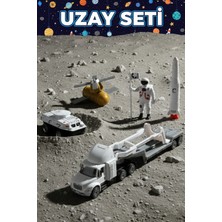 Tuengi Store 8 Parça Uzay Macerası Oyuncak Seti Diecast Metal Araçlar Astronot ve Aksesuarlı Uzay Seti