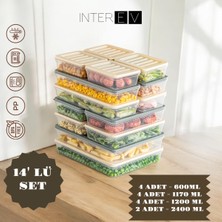 Feyza Design 14'lü Çok Amaçlı Saklama Kabı Seti, Buzluk ve Mikrodalga Uyumlu