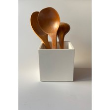 Feyza Design Şık Beyaz Tezgah Üstü Dik Kaşıklık, Pratik ve Şık Mutfak Gereçleri