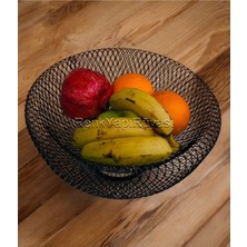 Feyza Design Siyah Metal Meyve Sepeti, Çift Duvarlı, Kaliteli ve Dayanıklı Tasarım