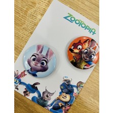Fynbos Zootropolis Rozet Seti 2’li | 44 mm Metal Rozet | Çanta & Yaka Aksesuarı