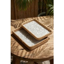 Acar Palma Dikdörtgen Bambu Sunum Tepsi Seti