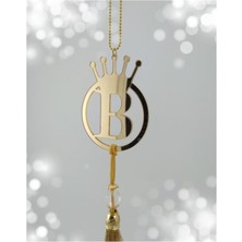 Lizpo Decor Çift Taraflı Gold Ayna Pleksi Araba Dikiz Aynası Süsü 8 x 6.5 cm Şık Görünüm