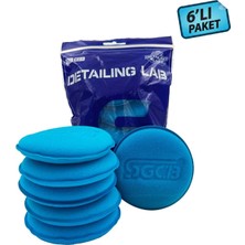 Sgcb Wax Cila El Pedi - 6'lı Paket (Mavi) | Yuvarlak Boya Koruma Uygulama Süngeri Pad 10CM