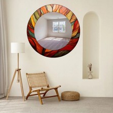 Glitglass Sonbahar Yaprakları Temalı Dekoratif Ayna - Modern Çalışma Odası Aynası