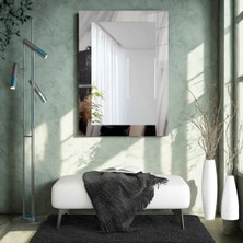 Glitglass Premium Seri Antrasit Mermer Geçişli Dekoratif Duvar Aynası - Modern Salon Antre Aynası