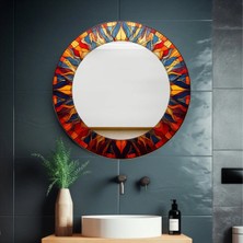 Glitglass Baskılı Cam Tablo Üzeri Aynalı Dekoratif Duvar Sanatı - Tek Parça Modern Cam Ayna