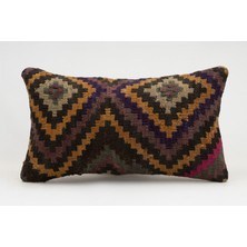 Kilim Wholesale El Yapımı Kilimden Yapılmış Vintage Kırlent Kılıfı, Yün, 30X50 cm