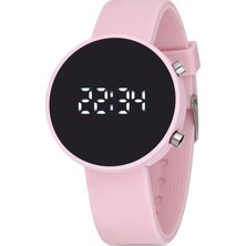 Korikom Unisex Dijital Kol Saati 38 mm Pembe Alüminyum Kasa Suya Dayanıklı Takvimli