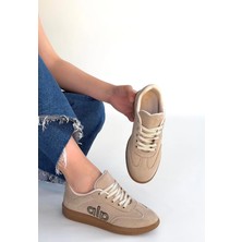 Armüz Lendo Bej Süet Bağcıklı Spor Ayakkabı