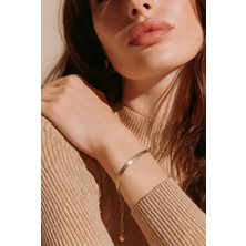 Paslanmaz Çelik Italyan Ezme Bileklik - Altın Kaplama Kararmaz Model