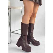 Aesco Moki Kahverengi Cilt Topuklu Çizme