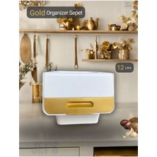 Feyza Design Gold-Beyaz Tekerlekli Patates ve Soğanlik, 12 Litre, Pratik ve Şık Tasarım