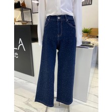 La Carte Jeans Üzeri Taşlı Pantalon
