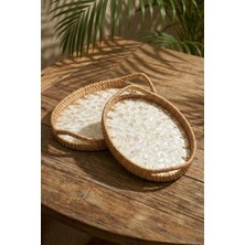 Acar Palma Oval Bambu Sunum Tepsi Seti