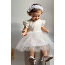 Butik Kız Çocuk Tütü Detaylı Pamuklu Özel Gün Elbisesi