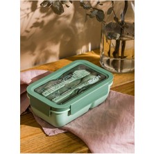 Feyza Design Yeşil Çift Bölmeli Saklama Kabı 850 Ml, Pratik ve Şık Mutfak Gereci