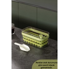 Feyza Design Kapaklı Kutulu Tepsili Buz Küpü Kalıbı ve Buz Kepçesi Seti