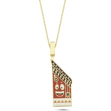 Kayra Gümüş Kanun Mineli Altın Kaplama Kolye GMS13