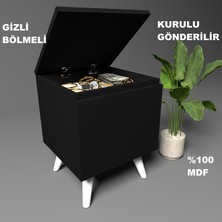 Gimli Siyah Gizli Bölmeli Komodin,mdf,kurulu,montaj Gerekmez