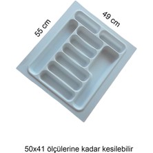 Feyza Design Beyaz Çekmece Içi Düzenleyici Kaşıklık, 55X49 Cm, Pratik ve Şık Organizatör