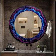 Glitglass Modern Neon Dalga Tasarımlı Dekoratif Ayna - Şık ve Estetik Duvar Aynası