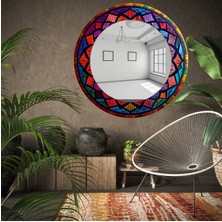 Glitglass Modern Gökkuşağı Mozaik Desenli Cam Duvar Aynası - Tek Parça Dekoratif Sanatsal Ayna