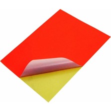 Smart Label Floresan Kırmızı Renkli - A4 Etiket - 100 Adet