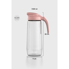 Renga Beluga 1500 ml Gravürlü Cam Sürahi 111021 Pembe