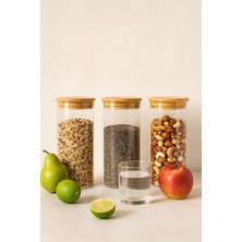 Feyza Design 3'lü Düz Cam Kahvaltılık Vakum Kapaklı Set, Hava Geçirmez, 1095 ml