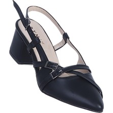 Ayakcenter Byn Ayışığı BY28 Siyah Cilt Kadın 6cm Topuklu Ayakkabı