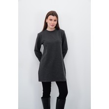 Sanem Tekstil Tesettür Sweatshirt Tunik-Antrasit