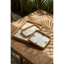 Acar Palma 3 Lü Bambu Sunum Tepsi Seti